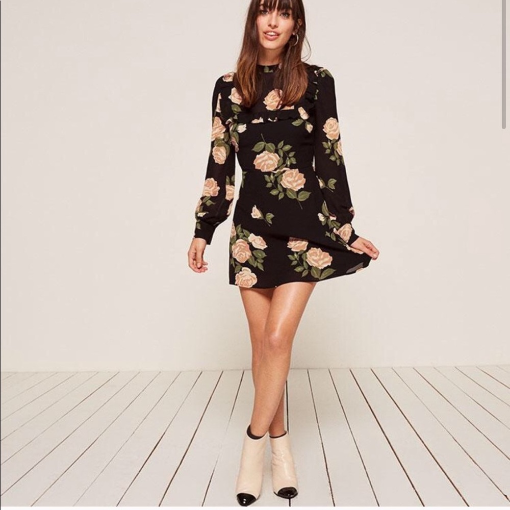 Reformation Bellflower Mini Dress in “Venus”